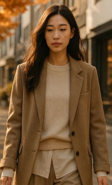 Look d’automne coréen femme coréenne en trench coat