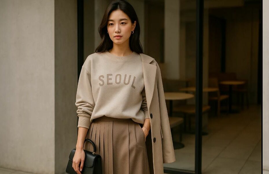 porter un sweat coréen avec une tenue chic