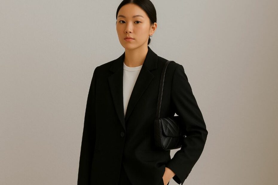 look coréen minimaliste noir et blanc