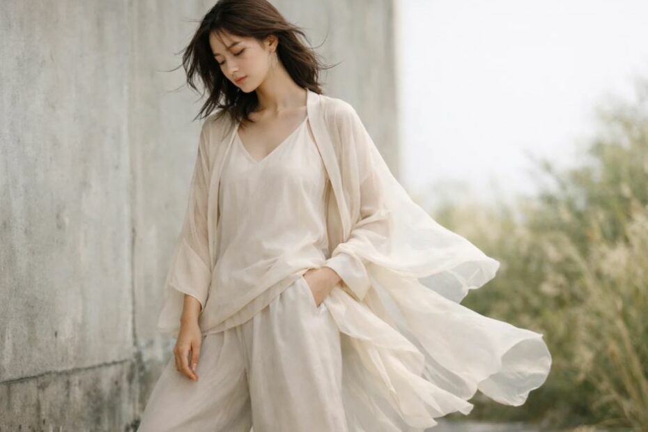 tissus fluides mode féminine coréenne