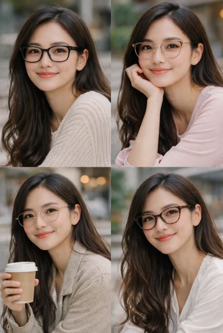 Lunettes coréennes visages ovales photo verticale